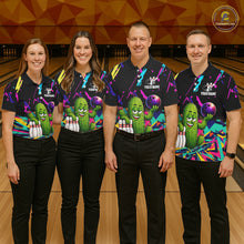 Load image into Gallery viewer, Colorful Bowling Jersey Funny Cactus Bowling Polo &amp; 1/4 Zip For Women Custom Bowling Team Shirts TDM6492
