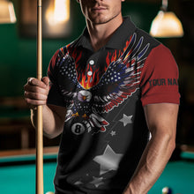 Load image into Gallery viewer, Personalized Eagle American Fire Flame Men Billiard Shirts Custom Patriotic Billiard Pool Jerseys TDM2726