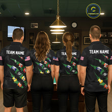 Load image into Gallery viewer, Personalized Scratch Black 8 Ball Billiard Shirt For Men, Pool Team Jersey Polo 1/4 Zip |Green TDM6070