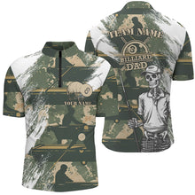 Load image into Gallery viewer, Grunge Camo Skull Pool Player Billiard Shirts For Men Custom Funny Father's Day Billiard Shirts TDM1613