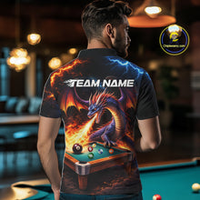 Load image into Gallery viewer, Personalized Dragon Billiard Fire 8 Ball Pool Shirt For Men, Billiard Team Jersey Polo &amp; 1/4 Zip TDM6333
