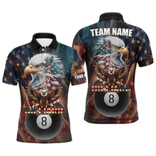 Load image into Gallery viewer, American Flag Billiard 8 Ball Pool Custom Eagle Billiard Shirt For Men, Patriotic Billiard Jersey TDM1827