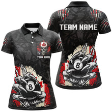 Load image into Gallery viewer, Funny Claw Tearing Canada Flag 8 Ball Pool Custom Women Billiard Shirts, Patriotic Billiard Jerseys TDM2231
