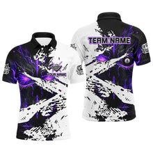 Load image into Gallery viewer, Personalized Lightning Skull Billiard Shirts For Men Custom Billiard Jerseys Grunge Style |Purple TDM2237