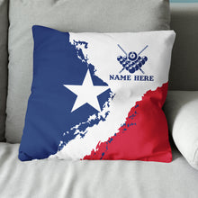Load image into Gallery viewer, Personalized Pool Billiard Texas Flag Throw Pillows, Patriotic Pillows TDM0906