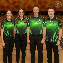 Load image into Gallery viewer, Green Thunder Lightning Cobra Snake Bowling Shirts For Men Custom Bowling Jersey Polo &amp; 1/4 Zip TDM6084