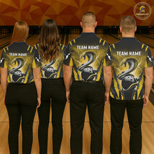 Load image into Gallery viewer, Yellow Thunder Lightning Cobra Snake Bowling Shirts For Men Custom Bowling Jersey Polo &amp; 1/4 Zip TDM6085
