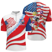 Load image into Gallery viewer, Personalized 3D Billiard Balls American Flag Pool Shirts For Men, Patriotic Billiard Team Jerseys TDM2028