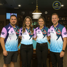 Load image into Gallery viewer, Personalized Colorful Billiard Shirt For Women Custom 8 Ball Pool Team Jersey Polo &amp; 1/4 Zip TDM5471