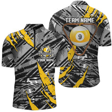 Load image into Gallery viewer, Personalized Grunge 9 Ball Pool Billiard Shirts For Men Custom Billiard 9 Ball Jersey Shirts TDM1633