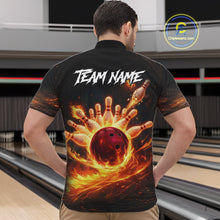 Load image into Gallery viewer, Personalized Fire Flame Lion Bowling Jersey For Men Custom Bowling Team Shirt Polo &amp; 1/4 Zip TDM6115