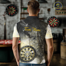 Load image into Gallery viewer, Yellow Black Smoke Dart Shirt With Pocket Option For Men Custom Dart Jerseys TDM5764