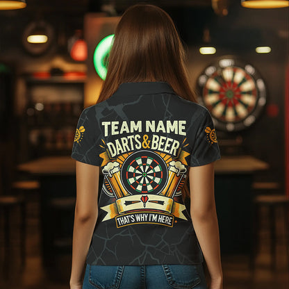 Darts And Beer That's Why I'm Here Custom Grim Reaper Women Darts Shirts, Drinking Dart Jerseys TDM3461