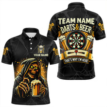 Load image into Gallery viewer, Darts And Beer That's Why I'm Here Custom Grim Reaper Men Darts Shirts, Drinking Dart Jerseys TDM3461