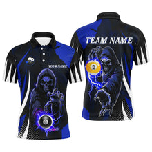 Load image into Gallery viewer, Funny Blue Grim Reaper 8 Ball &amp; 9 Ball Billiard Shirts For Men Custom League Billiard Jerseys TDM2284