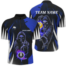 Load image into Gallery viewer, Funny Blue Grim Reaper 8 Ball &amp; 9 Ball Billiard Shirts For Men Custom League Billiard Jerseys TDM2284