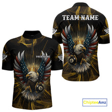 Load image into Gallery viewer, Personalized Crown American Flag Eagle 8 Ball Billiard Shirt For Men Custom Pool Team Jersey TDM5043