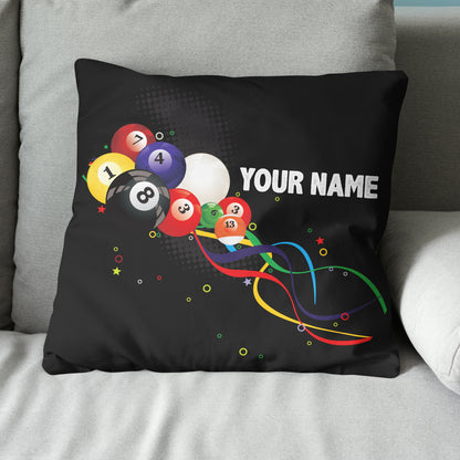 Custom Pillow Multicolor Billiard Balls Customized Pillows Billiard Gift TDM0782