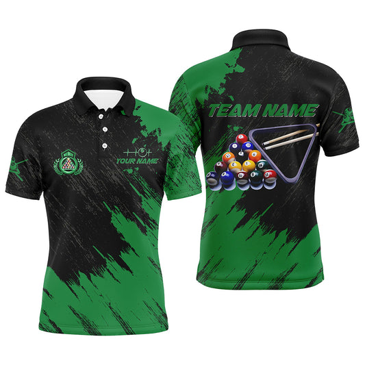 Personalized Billiards Balls Painted Green Version All Over Print Billiard Polo Shirts For Men TDM0186