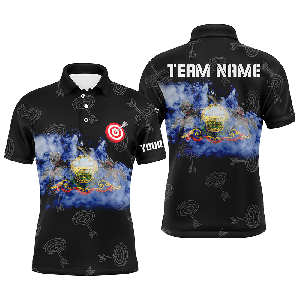 Personalized Archery Pennsylvania Flag Polo Shirts For Men Custom Patriotic Team Archery Jerseys TDM0973