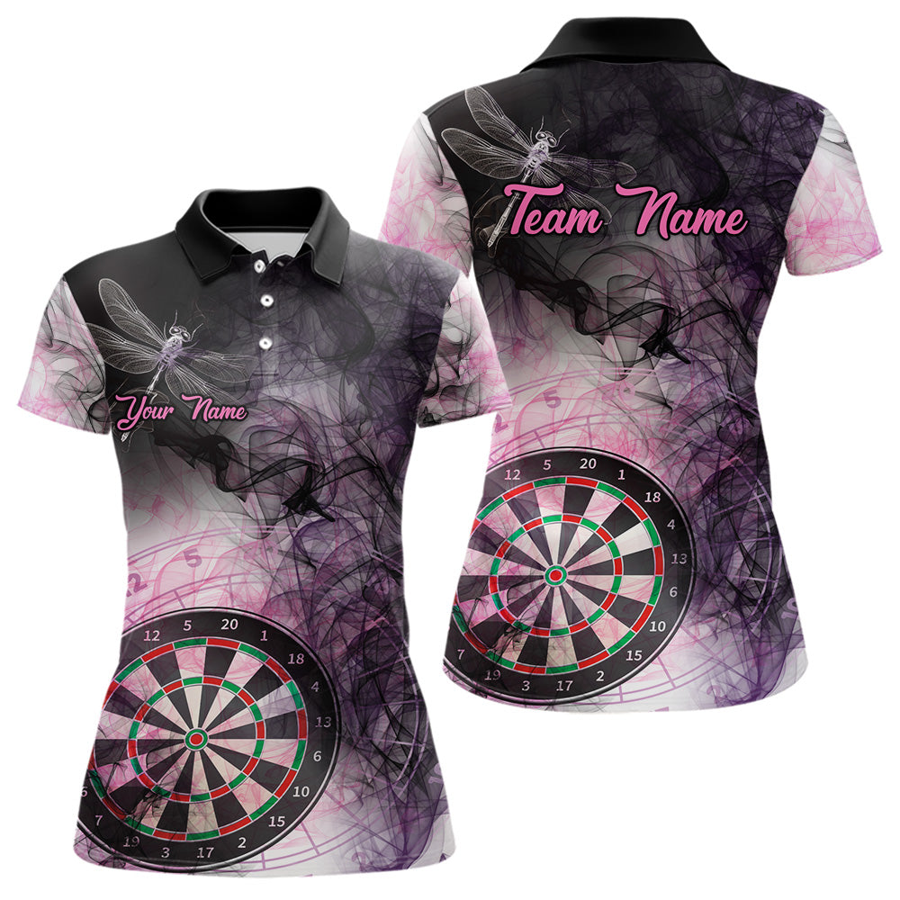 Pink Black Smoke Dart Shirt With Pocket Option For Women Custom Dart Jerseys TDM3622