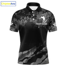 Load image into Gallery viewer, Personalized Grunge Camo Billiard Shirts For Men, Funny 8 Ball Pool Team Jersey Polo &amp; 1/4 Zip TDM6155