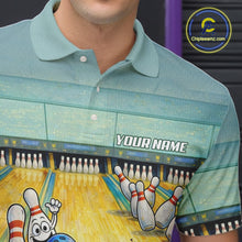 Load image into Gallery viewer, Funny Strike Bowling Polo &amp; Quarter Zip For Men Custom Bowling Team Jersey, Bowling Outfit TDM6168