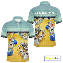 Load image into Gallery viewer, Funny Strike Bowling Polo &amp; Quarter Zip For Men Custom Bowling Team Jersey, Bowling Outfit TDM6168