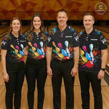 Load image into Gallery viewer, Funny Colorful Bowling Shirts For Men Custom Bowling Team Jersey Polo &amp; 1/4 Zip, Bowling Gifts TDM6590