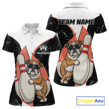 Load image into Gallery viewer, Personalized Funny Bulldog Bowling Shirts For Women Custom Bowling Team Jersey Polo &amp; 1/4 Zip TDM6595