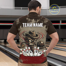 Load image into Gallery viewer, Funny Tornado Grunge Bowling Shirt For Men Custom Bowling Team Jersey Polo &amp; Quarter Zip Shirts TDM6203