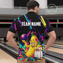 Load image into Gallery viewer, Colorful Bowling Jersey Funny Banana Bowling Polo &amp; 1/4 Zip For Men, Custom Bowling Team Shirts TDM6626