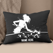 Load image into Gallery viewer, Funny Billiard Player Custom Black Pillows, Billiards Decorative Pillows TDM0830
