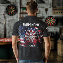 Load image into Gallery viewer, Custom US Flag Smoke Dart Shirt For Men, Patriotic Dart Jersey Pocket Option TDM3514