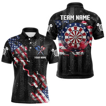 Load image into Gallery viewer, Custom US Flag Smoke Dart Shirt For Men, Patriotic Dart Jersey Pocket Option TDM3514