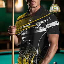 Load image into Gallery viewer, Black And Gold 8 Ball Crown Men's Billiard Shirts Custom Billiards Jerseys, Pool League Team Shirt TDM5132