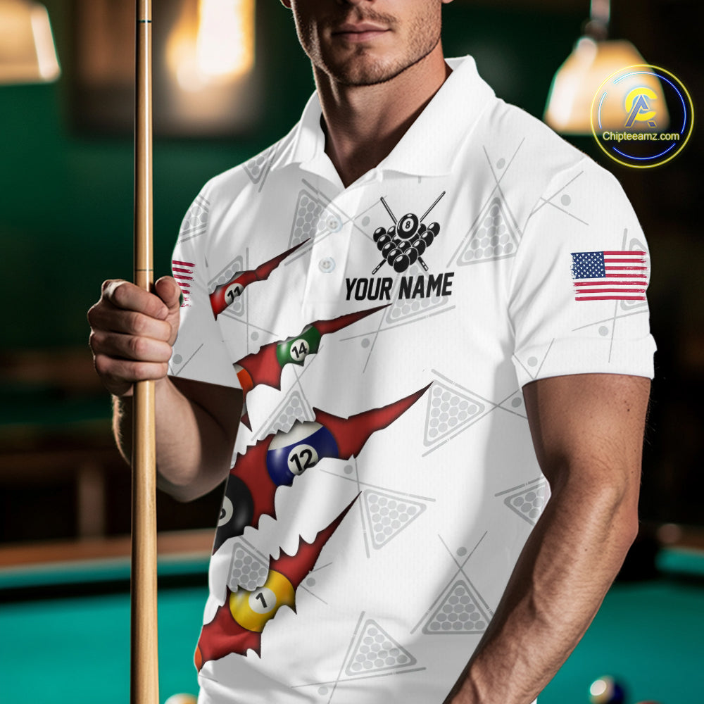 Personalized Scratch 8 Ball Billiard Shirt For Men Custom Pool Jersey, Billiard Team Shirt |Red TDM5989