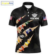 Load image into Gallery viewer, Personalized Scratch 8 Ball Billiard Shirt For Men Custom Pool Jersey, Billiard Team Shirt |Black TDM5990