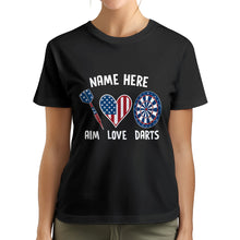 Load image into Gallery viewer, Aim Love Darts American Flag Dart T-Shirts Custom Patriotic Dart Shirts, Gifts For Dart Player TDM3949