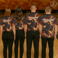 Load image into Gallery viewer, Orange Grim Reaper Fire Smoke Bowling Jersey For Men Custom Bowling Team Shirt Polo &amp; 1/4 Zip TDM6233