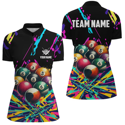 Personalized Colorful Billiard Balls 3D Printed Shirts For Women Custom Unique Billiard Apparel TDM1581