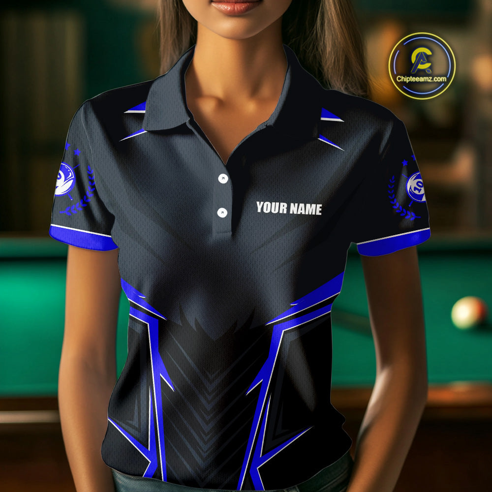 10 Ball Billiard Jerseys For Women Custom Polo & Quarter-Zip Billiard Team Shirt, 10 Ball Pool Shirt TDM3831