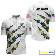 Load image into Gallery viewer, Personalized Scratch 8 Ball Billiard Shirt For Men Custom Pool Jersey, Billiard Team Shirt |Green TDM5869