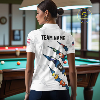 Personalized Scratch 8 Ball Billiard Shirt For Women Custom Pool Jersey, Billiard Team Shirt |Blue TDM5870