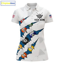 Load image into Gallery viewer, Personalized Scratch 8 Ball Billiard Shirt For Women Custom Pool Jersey, Billiard Team Shirt |Blue TDM5870