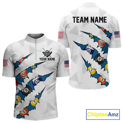 Personalized Scratch 8 Ball Billiard Shirt For Men Custom Pool Jersey, Billiard Team Shirt |Blue TDM5870