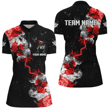Load image into Gallery viewer, Personalize Grunge Canada Flag Smoke Billiard Shirts For Women Best Patriotic Billiard Jersey Uniform TDM2163