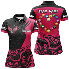 Load image into Gallery viewer, Personalized Funny Billiard Balls Heart Custom Women Polo &amp; Quarter-Zip Shirts, Pink Billiard Jerseys TDM1767