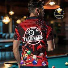 Load image into Gallery viewer, Red 8 Ball Billiard Shirt For Men Custom Billiard Tournament Pool Team Jersey Polo &amp; 1/4 Zip TDM6025