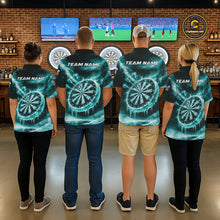 Load image into Gallery viewer, Personalized Turquoise Dartboard Icy Darts Shirt For Women Custom Darts Jersey Team Polo &amp; 1/4 Zip TDM5683